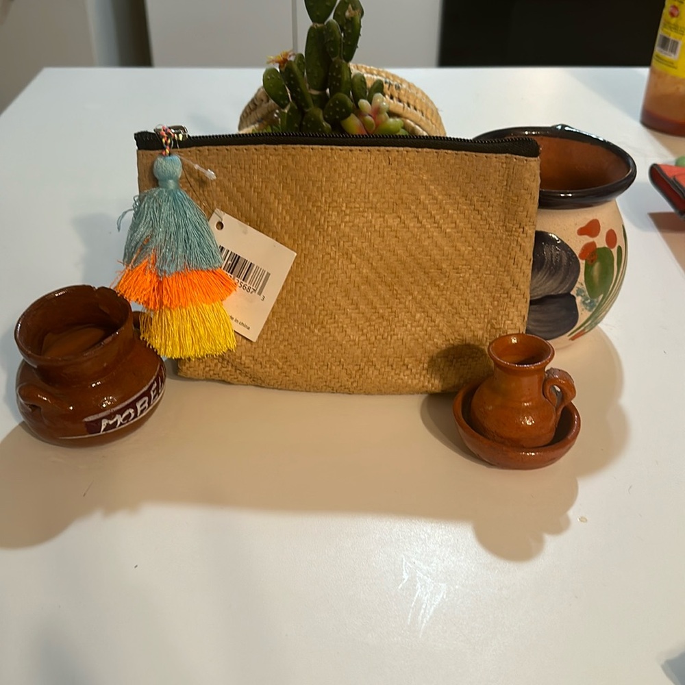 Nordstrom straw cosmetic bag